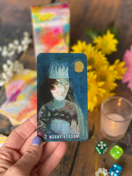 An example of an oracle card from the Synchronicity Oracle Deck by Cathy Nichols