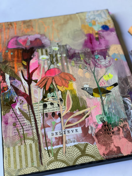 mixed media floral workshop