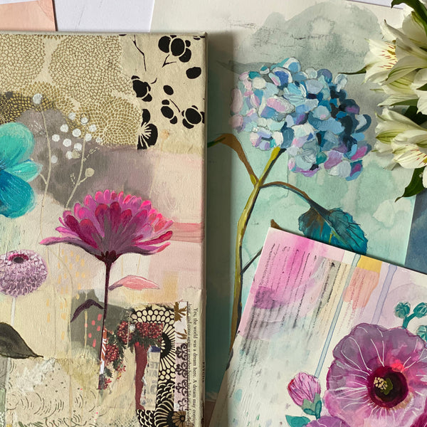 mixed media floral workshop