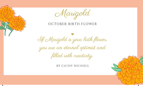 October - Marigold Birth Flower Print