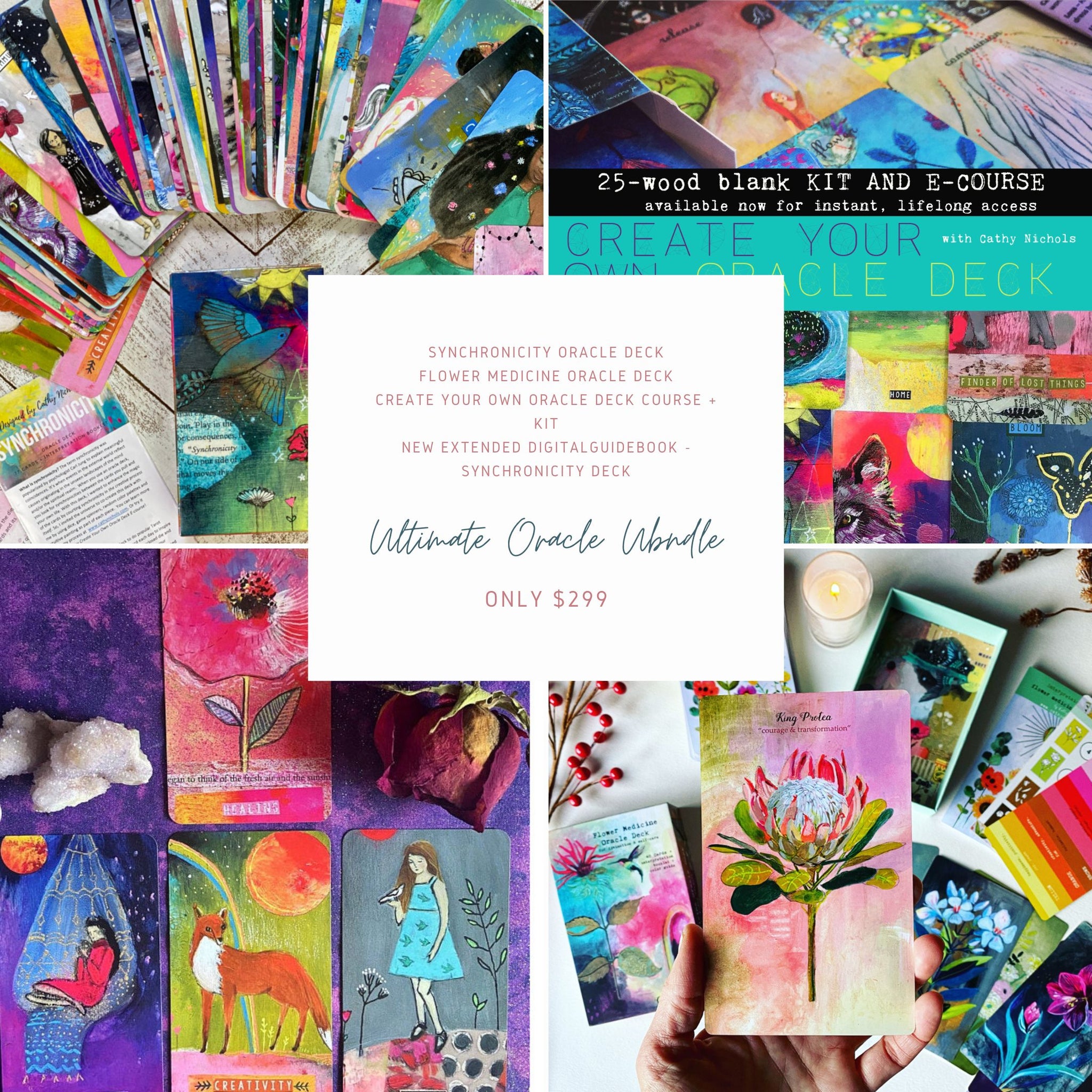 ULTIMATE ORACLE BUNDLE!  2 Oracle Decks & Create Your Own Oracle Deck CLASS & Extended Guidebook!