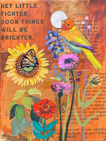 Orange Tanager painting 