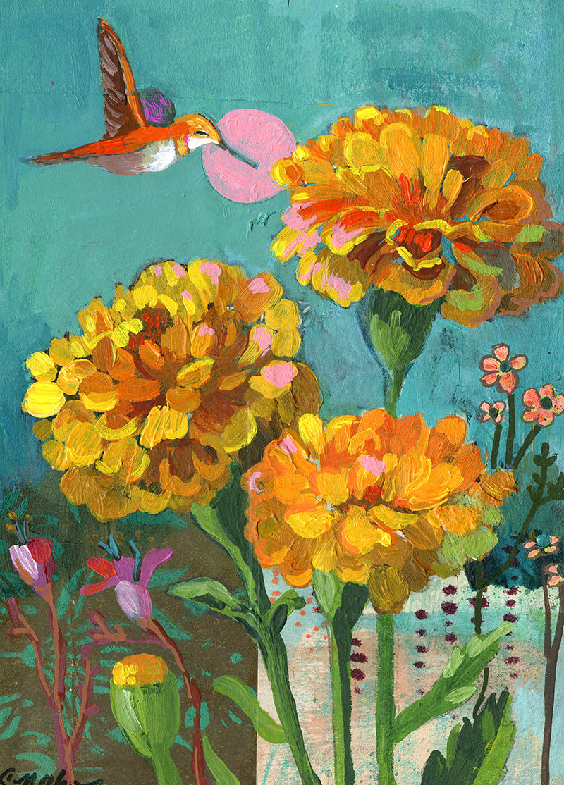 Sunshine Heart: October Birth Flower - Marigold