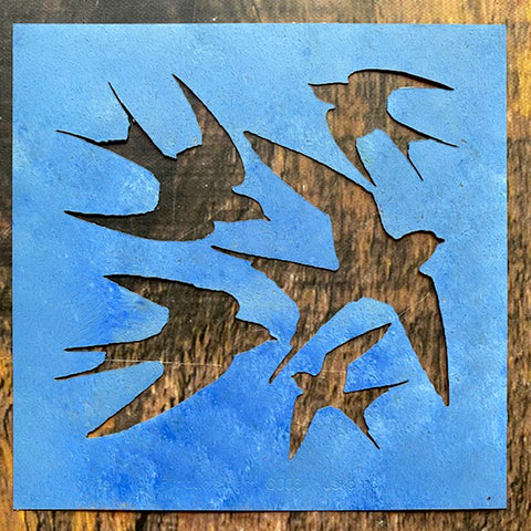 Swallows Stencil by Tracie Lyn Huskamp