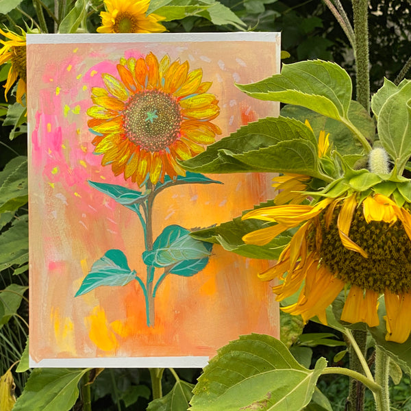 Sunflower - Original Botanical Painting on Paper
