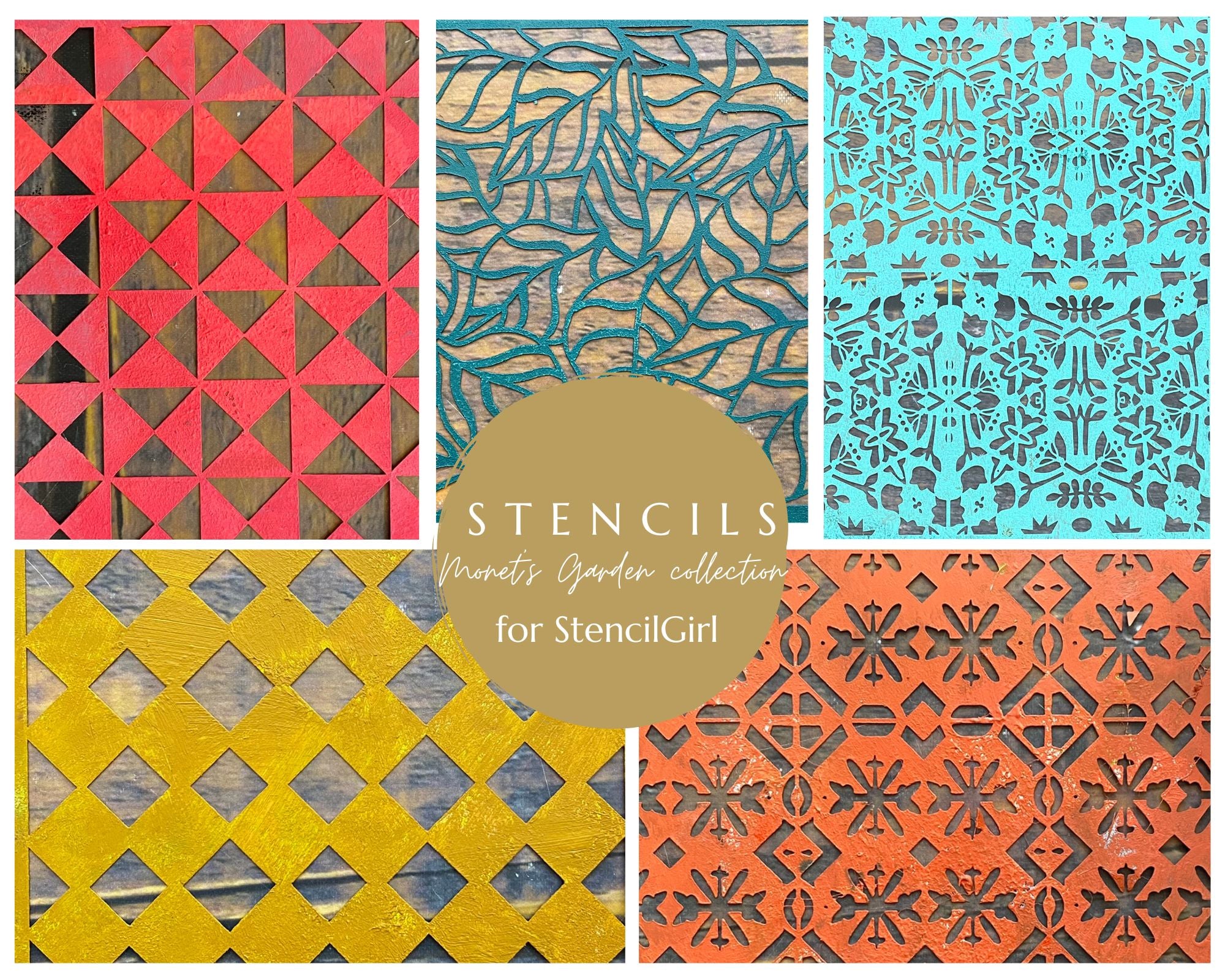 Monet's Garden Stencil Collection: All 5 DESIGNS