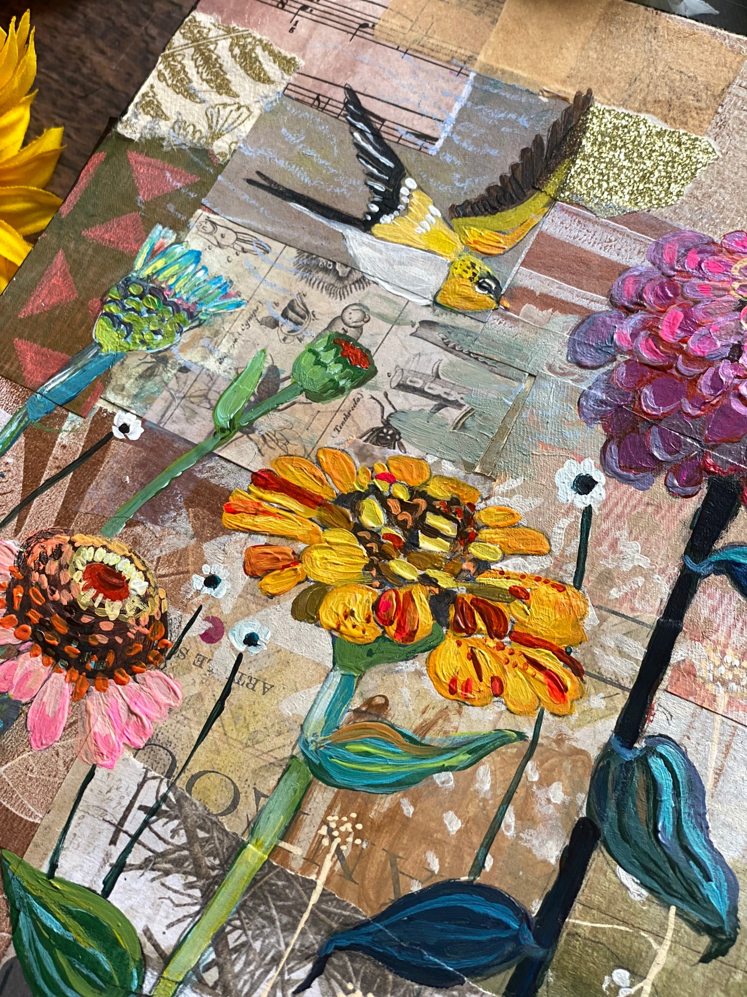 シルクスクリーン　JOHN BOTZ ジョン ボッチ　Zinnia Garden シルクスクリーン JOHN BOTZ ジョン ボッチ Zinnia Garden シルク