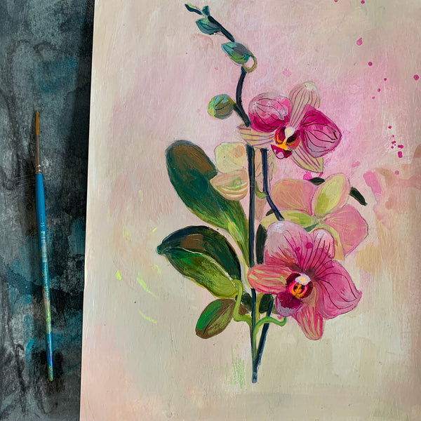 Orchid- Original Botanical Painting on Paper