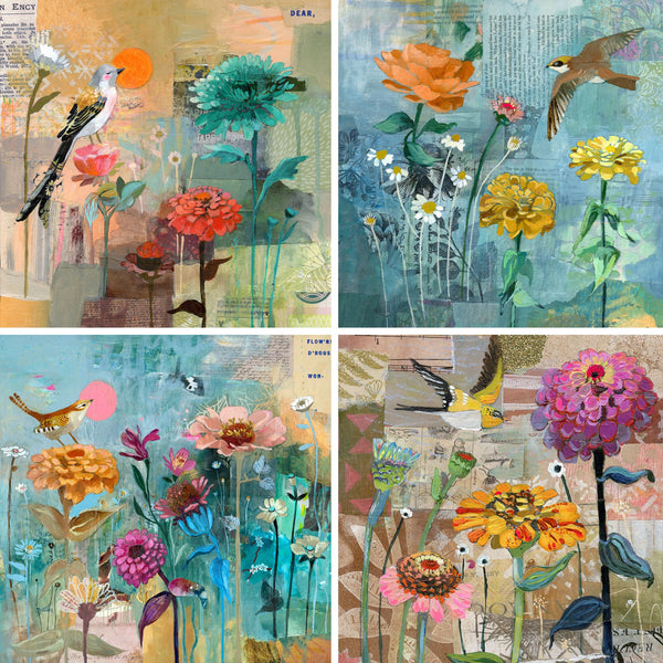 Zinnia Lovers Print Collection - 4 Prints – Cathy Nichols