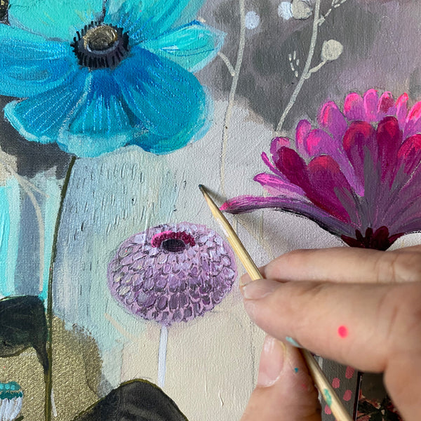 mixed media techniques for flowers