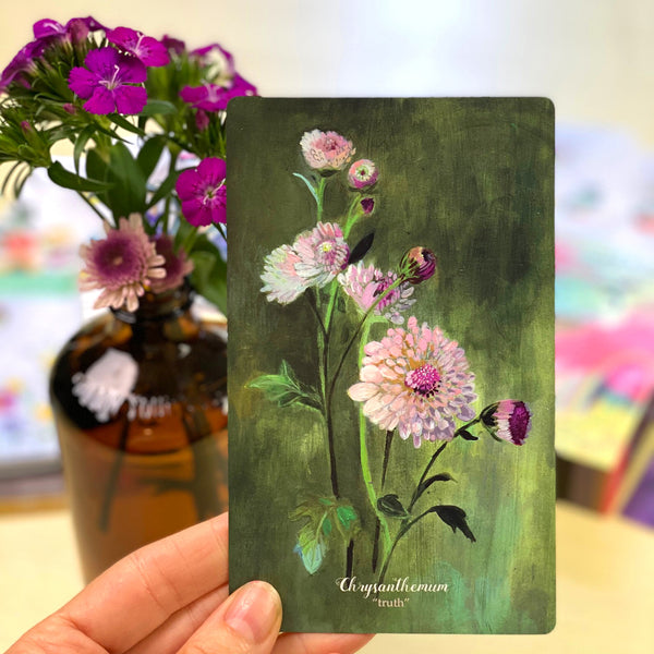 flower oracle cards by cathy nichols art