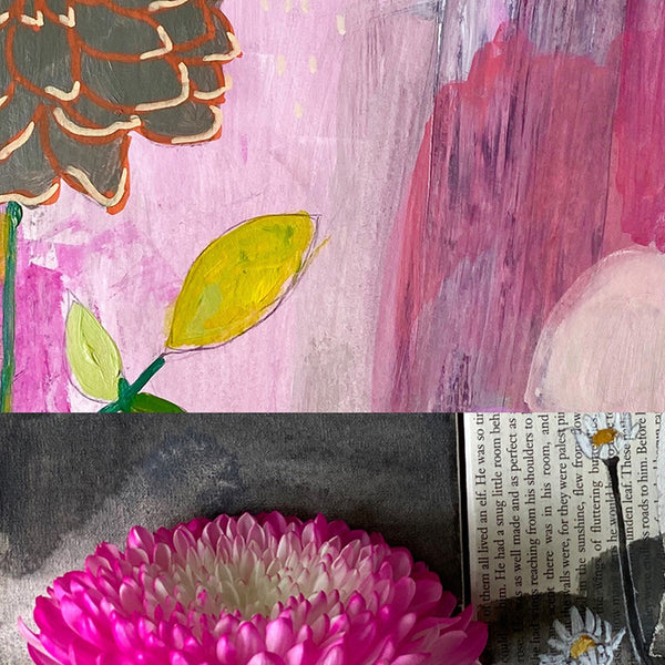 mixed media techniques for flowers